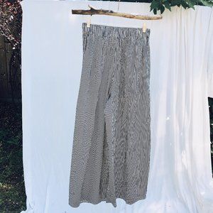 High waisted wide leg striped culottes